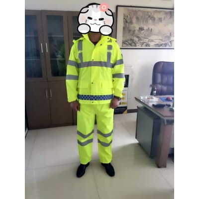執(zhí)勤反光雨衣 熒光黃雨衣廠家