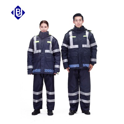 雨豹牌反光棉衣棉襖加厚防寒服大衣深黑色藏青色高品質(zhì)